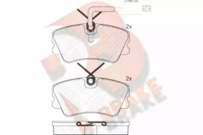 R BRAKE rb0698 -  Комплект тормозных колодок, дисковый тормоз